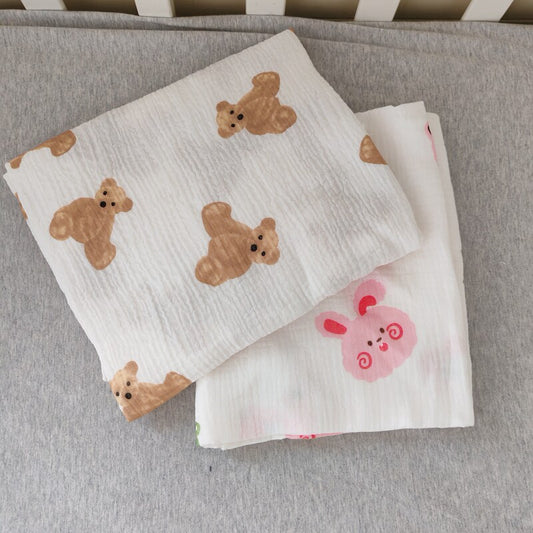 ins summer thin A pure cotton newborn baby delivery room waiting for delivery wrap double-layer wrinkled gauze bath towel baby air conditioning blanket
