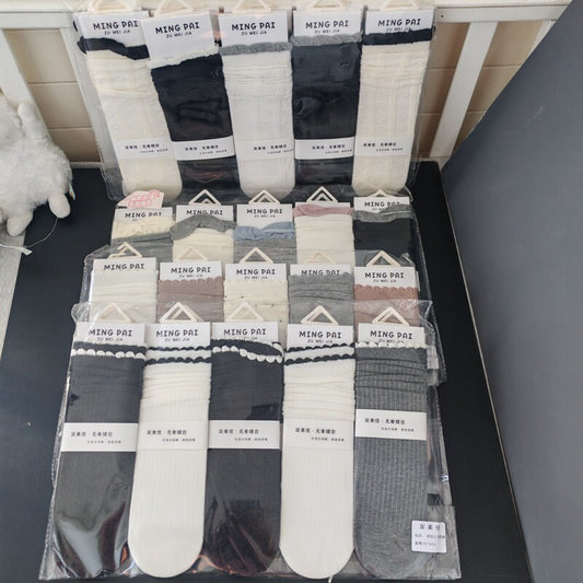 Foot beauty socks, women's socks, autumn and winter cotton socks, with small leather shoes, boneless trendy socks, 5 pairs of socks