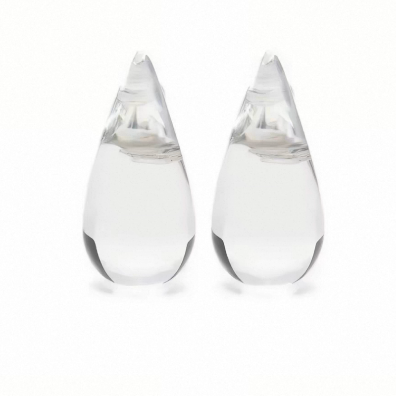 Faye Wong's Spring Festival Gala "Laundry Beads" The same transparent water drop earrings are highly transparent resin craftsmanship versatile earrings