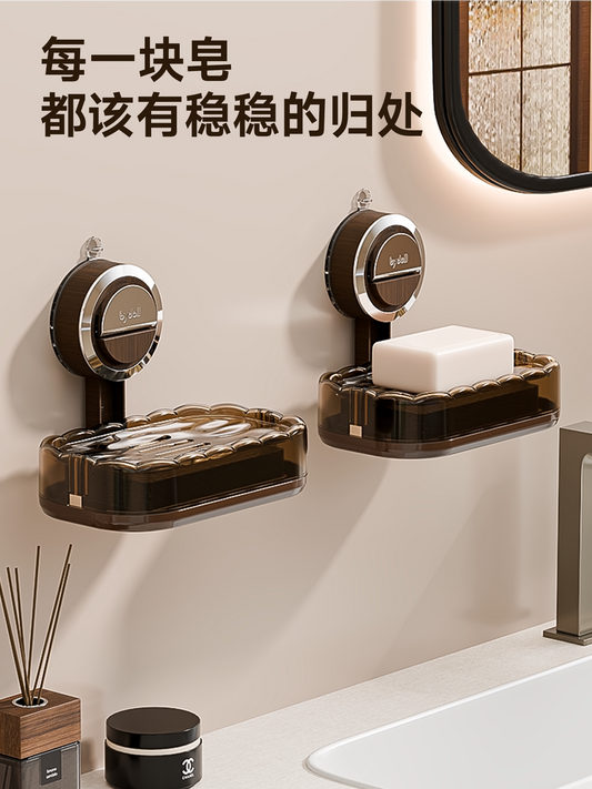 Suction cup soap box wall mounted no punch punch home toilet soap box drain magnetic storage rack 2025 new model