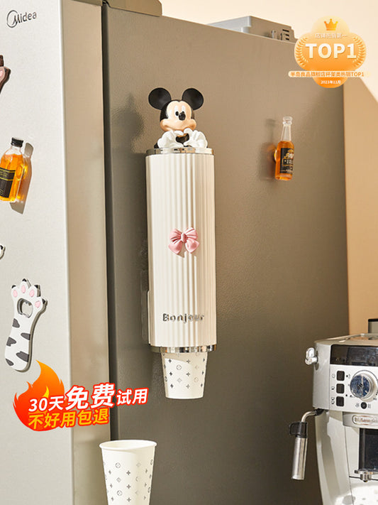 Disposable cup picker, wall-mounted paper cup cup holder, water cup storage box, cup rack, storage rack, dust-proof artifact