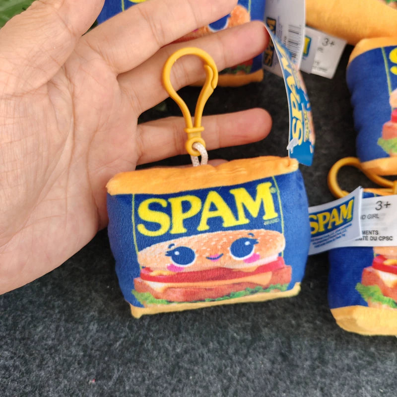 Foreign trade export US single SPAM luncheon meat creative pendant keychain hamburger can personalized charm plush