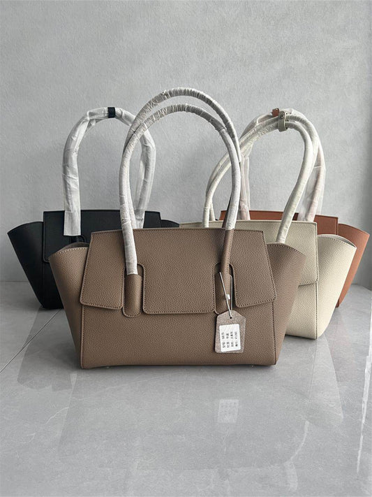 Large capacity genuine leather top layer cowhide wing bag high-end texture handbag fashionable and versatile one-shoulder armpit women's bag