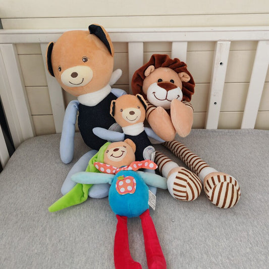 Cartoon cute and cute little lion plush toy doll stretchable baby doll holiday wedding gift