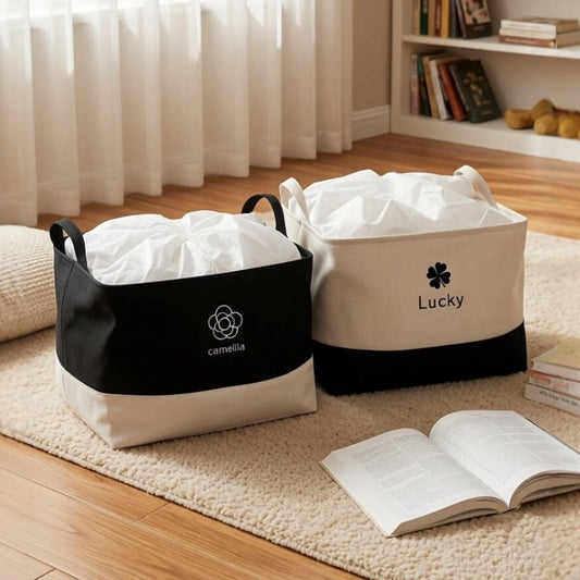 Thickened fabric storage box, quilt organizer bag, clothes storage box, wardrobe basket, home dormitory clothing storage basket