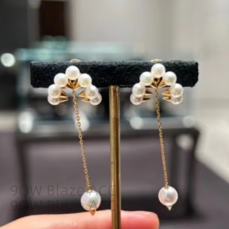 Korean version of the 21st century maharajah's wife IU Lee Ji-eun's same pearl tassel earrings explosive stud earrings are gentle and high-end