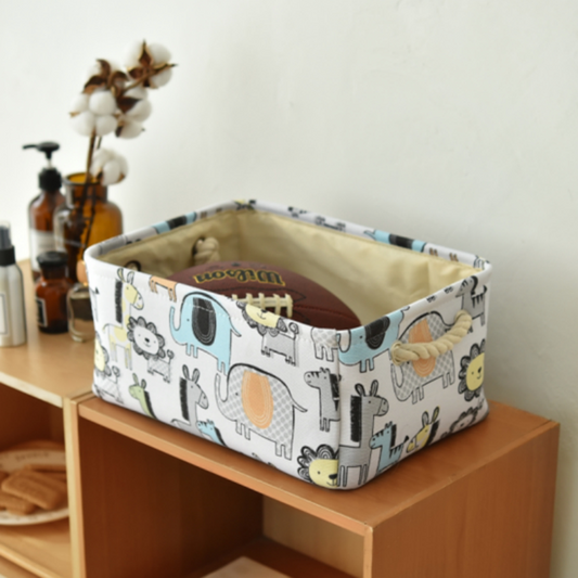 Cartoon fabric storage box, desktop clutter organizer, snack box, children's underwear, toy storage box, storage basket
