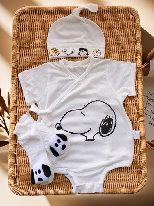 Newborn baby clothes short sleeve bag fart clothes 0-3 months baby summer clothes 5259 thin suit 66 yards Ha clothes thin
