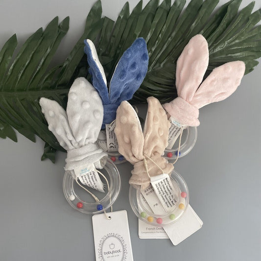 Cabbage ~ Ship's Treasure Rabbit Ears Colorful Beads Hand Rattle Multi-functional Ring Paper Bean Cashmere Soothes Children's Tactile Sensation