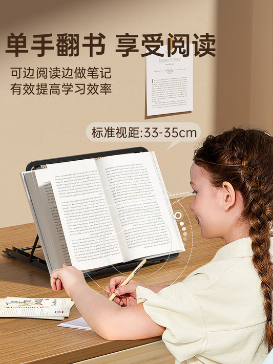 Reading shelf, tablet tablet stand, support shelf, adjustable postgraduate bookshelf, tabletop desktop, primary school students use a book clip to read books, book clips, fixed books, children's books, and stand by the book