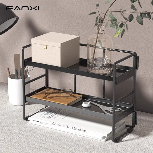Tea set storage shelves, double-layer tea cup holders, office mug storage shelves, home desktop water cup shelves