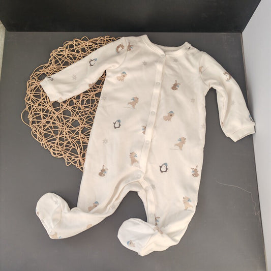 Canada C&A baby clothes autumn and winter fleece warmth men's and women's baby integrated velvet double-sided fleece jumpsuit crawling suit