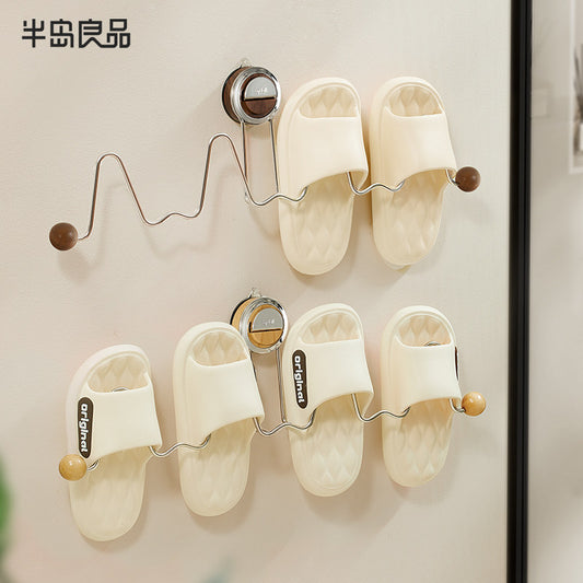 Suction cup, bathroom slipper rack, punching-free wall hanging shoe rack, bathroom toilet drain rack, storage artifact