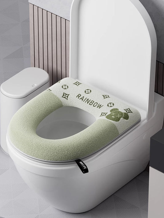 Winter toilet seat, four-season universal toilet mat, household zipper model, velvet thickened zipper type, toilet cover cushion