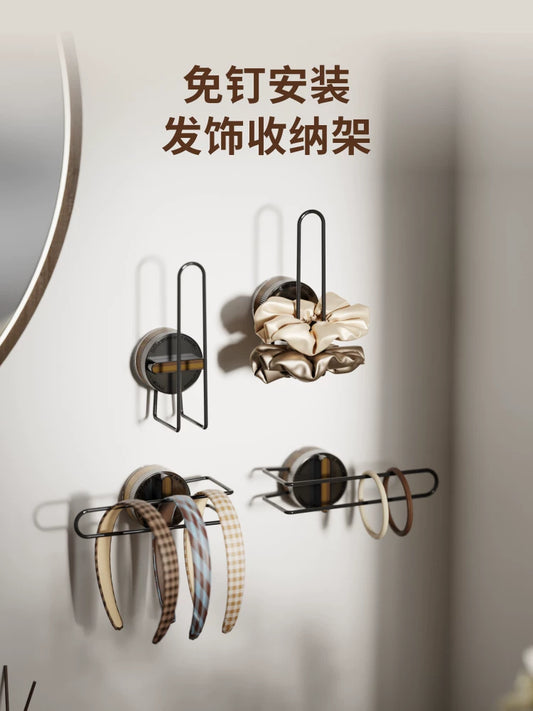 Hair accessory headline, rubber band, storage rack, suction cup hook, bathroom punching-free headband, hair tie, storage rack, wall artifact Y