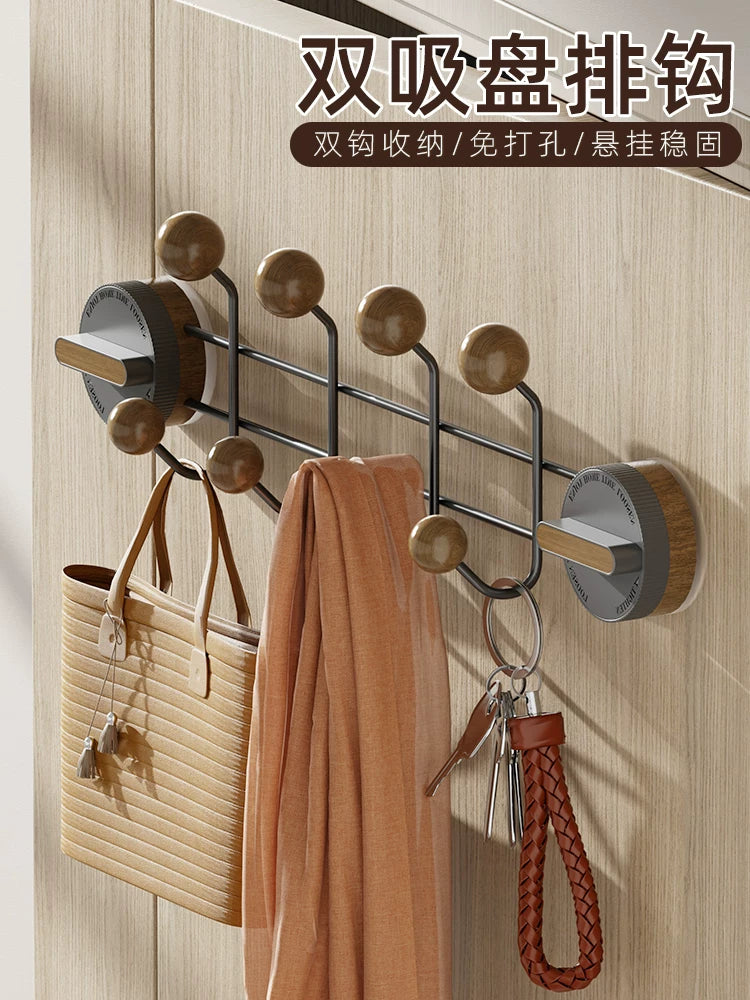 Suction cup door rear hook hanger without punching strong load-bearing wall hanging hook bathroom toilet storage Y