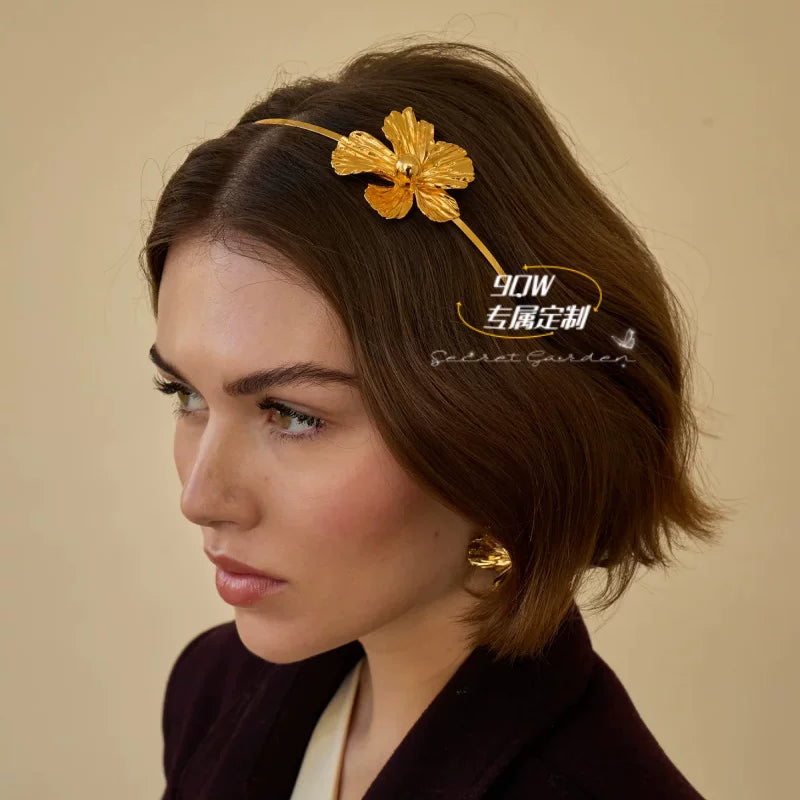 9QW European and American Forest Temperament Flower Headband Women's Fashion Exquisite High-end Headband 2025 New Hairpin Hair Accessories