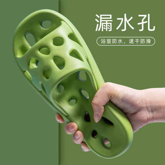 Home home leaky bathroom slippers bathroom high-end EVA women's silent hollow shower bath sandals summer men