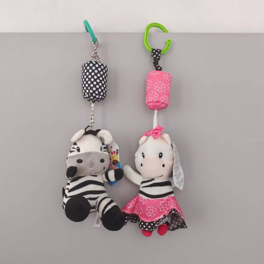 black and white striped horse wind chime lathe hanging baby stroller pendant ringing toy soft toy wind chime bucket