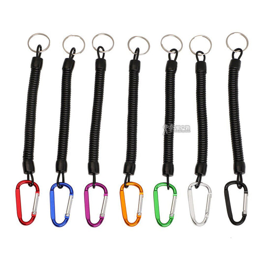 Spring rope hook key chain phone wire key chain outdoor fishing anti-lost hand rope bus card phone line