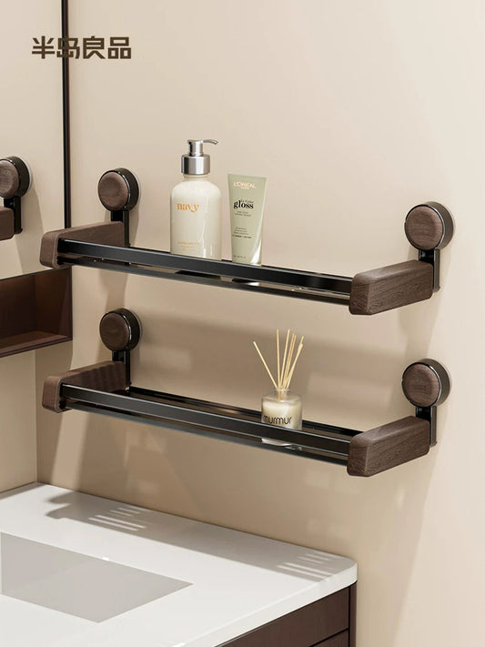 Bathroom plastic wood storage rack, bathroom washbasin, toilet wall, non-trace suction cup, no hole punching rack Y