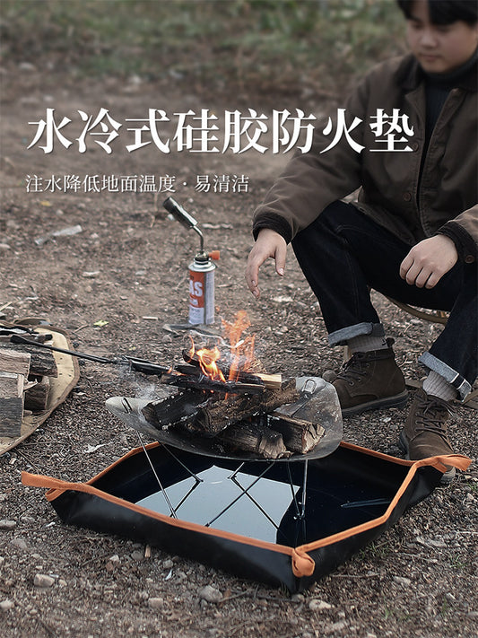 ISMOUNT Outdoor Camping Fire Blanket High Temperature Resistant Silicone Fire Cloth Fire Blanket BBQ Grill Insulation Floor Mat