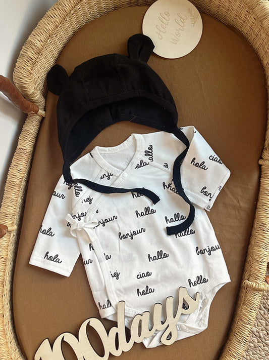 0-6 months newborn baby wrap fart clothes boys and girls long-sleeved triangle clothes class a boneless 0-3 months crawling clothes