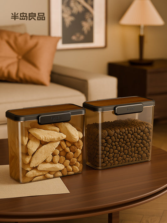 Cat food storage bucket, dog food sealed jar, light and moisture storage food, cat pet food, household snack supplies storage