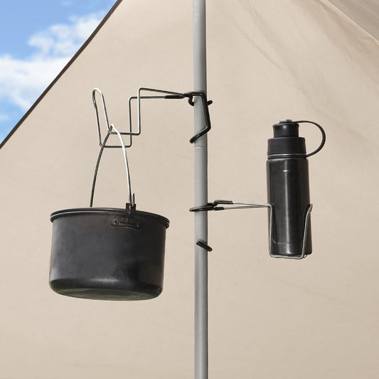 Outdoor clip-on cup hanger, wrought iron multi-functional cup holder, camping lamp storage rack, fishing chair, water cup holder hook