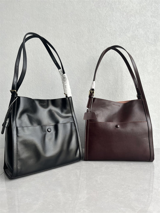 Foreign trade new top-layer vegetable-tanned cowhide tote bag commuter fashion and versatile large-capacity casual one-shoulder armpit women's bag
