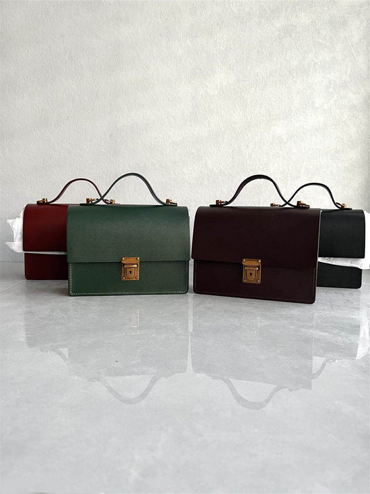 Shopping mall withdrawal high-quality top-layer cowhide vegetable-tanned leather small square bag high-end high-end texture one-shoulder crossbody women's bag