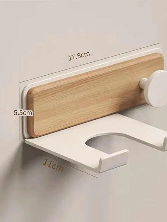 Bathroom hair dryer shelf, non-perforated storage, hair dryer hanger, hair dryer bracket, beech bathroom shelf