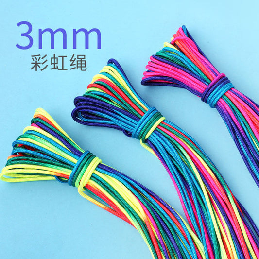 3mm colorful rainbow umbrella rope bracelet braided wire DIY pendant jewelry accessories handmade materials