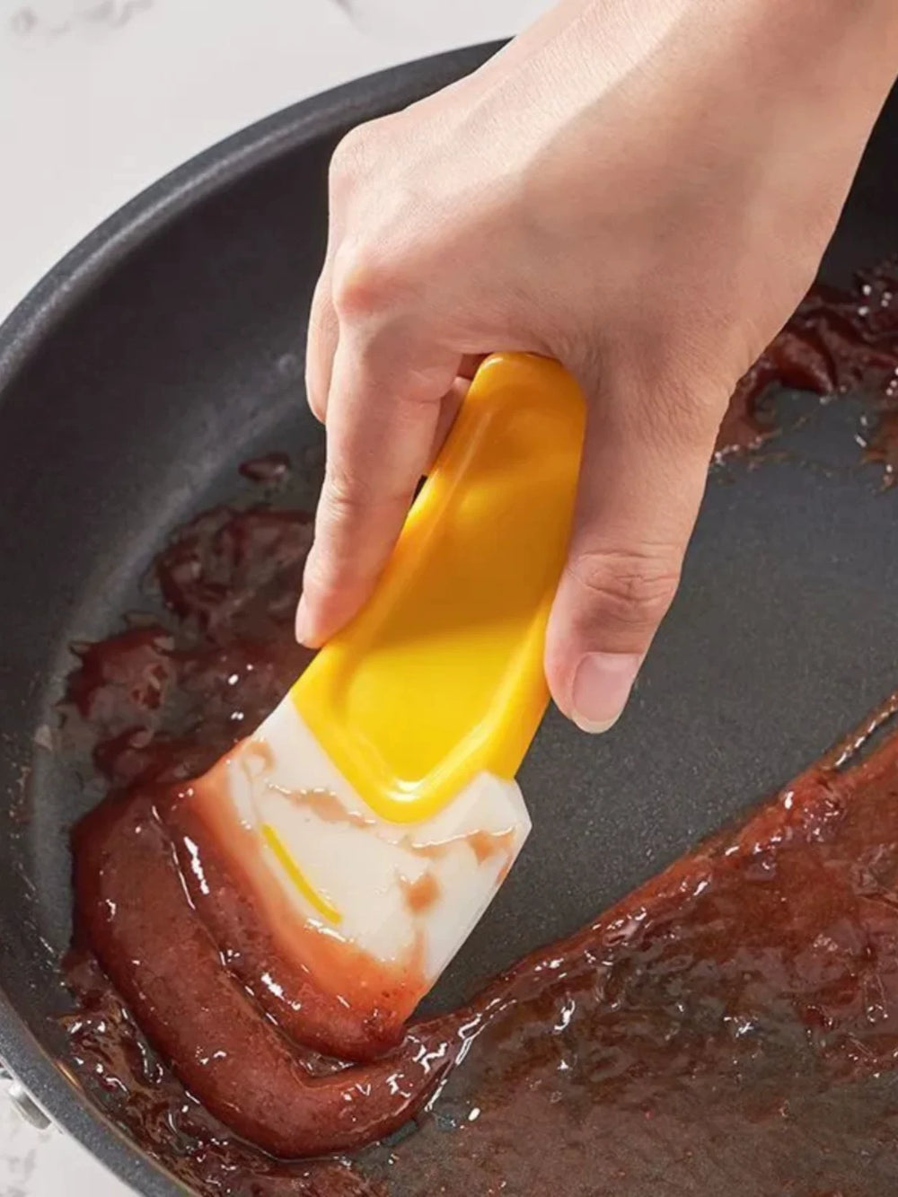 Japanese silicone scraper spatula, pan bottom cleaning, high-temperature resistant scraper, washing pots and dishes, non-stick pans, household oil stains shovel