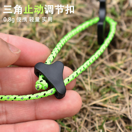 10 pcs outdoor camping triangle wind rope buckle tent canopy accessories portable camping stop anti-slip adjustment buckle