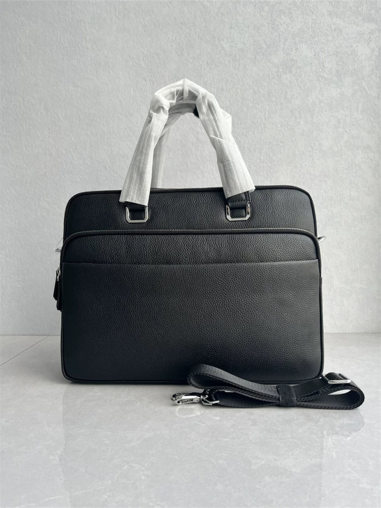 Export foreign trade high quality men's briefcase top layer cowhide horizontal large capacity business handbag computer bag for men