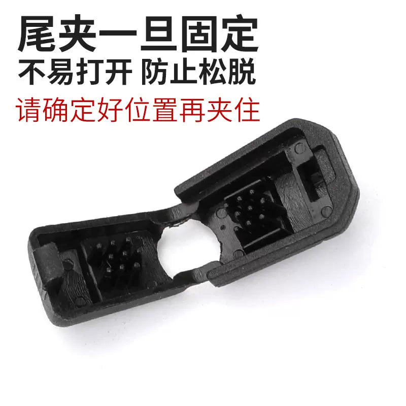 Paracord bracelet adjustment buckle, rope tail clip with teeth, elastic band, anti-slip rope