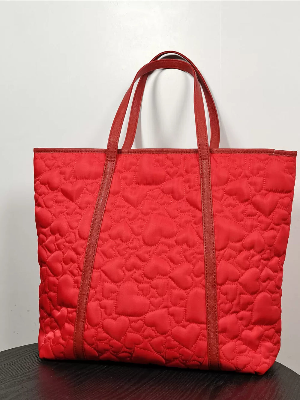 Red bag canvas with zipper large capacity tote bag daily commuting nylon high-quality lazy style foreign trade bag