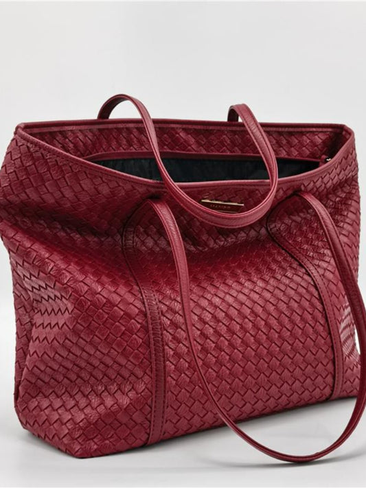 Foreign trade export bag niche simple ladies shoulder bag bag weaving fashion net red large capacity tote bag