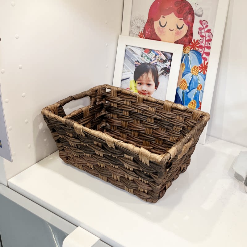 Creative imitation rattan storage box, desktop organizer, remote control basket, coffee table, entrance storage box, woven storage basket