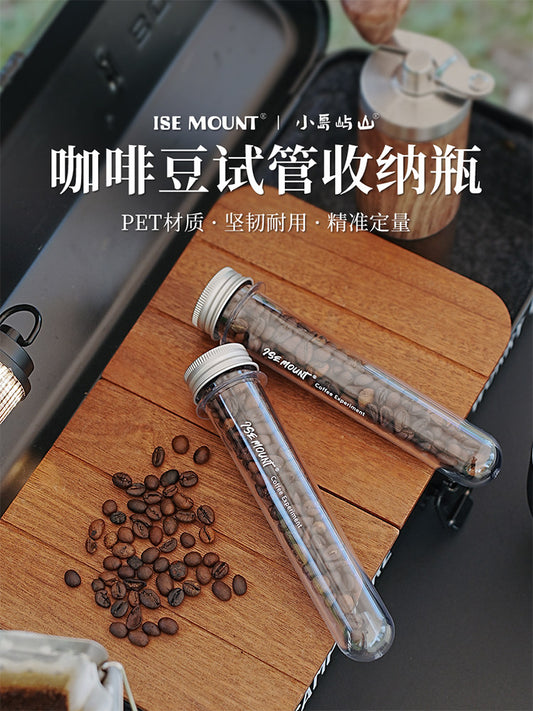 ISE MOUNT Coffee Bean Storage Jar Outdoor Portable Coffee Powder Sealed Jar Dispensing Jar Coffee Bean PET Test Tube