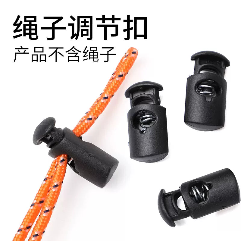 Umbrella rope single-hole adjuster, outdoor spring buckle, sweatshirt, hat, trouser hem, drawstring adjuster, pig nose buckle