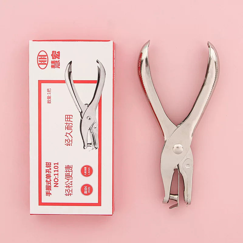 Punching machine round hole paper card small round punching stationery loose-leaf book binding punching manual hand puncher diy book membership card student ring single hole thick paper A4 paper