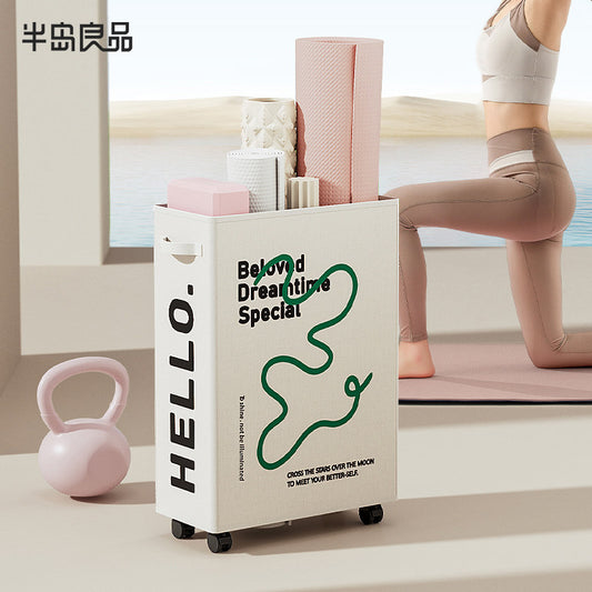 Yoga mat storage basket, fitness equipment, sporting goods, yoga mat storage frame, wheeled cart, seam storage artifact