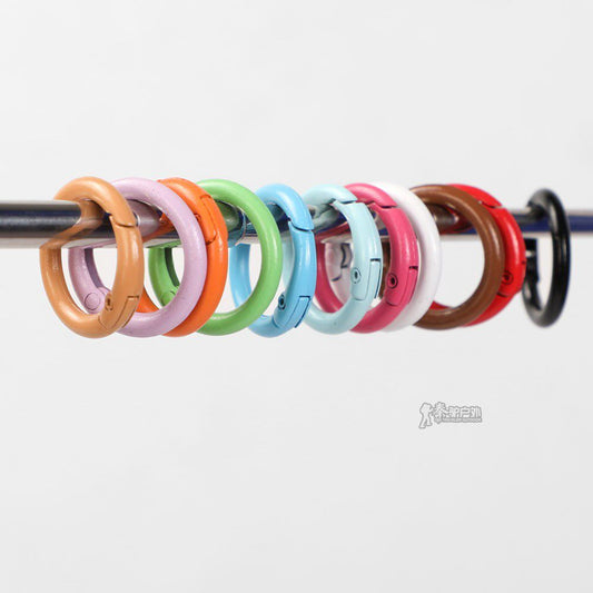 Colorful lacquered metal ring buckle opening ring spring buckle key buckle portable hook connection ring bag pendant