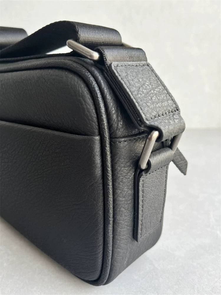 Export South Korea order high quality top layer cowhide men's shoulder bag simple fashion genuine leather trend crossbody men's bag