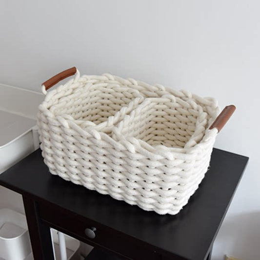 Cotton thread storage basket clothes basket snack storage box underwear sundries organizer box table top Nordic woven basket dirty clothes basket