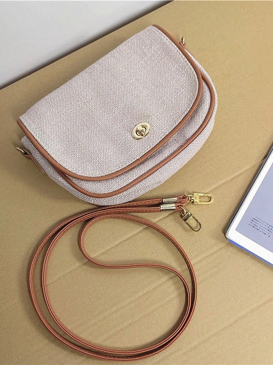 French Saddle Bag Canvas Bag Versatile Small Bag Bag Women's New Niche Design Mini Shoulder Crossbody Bag Foreign Trade Bag