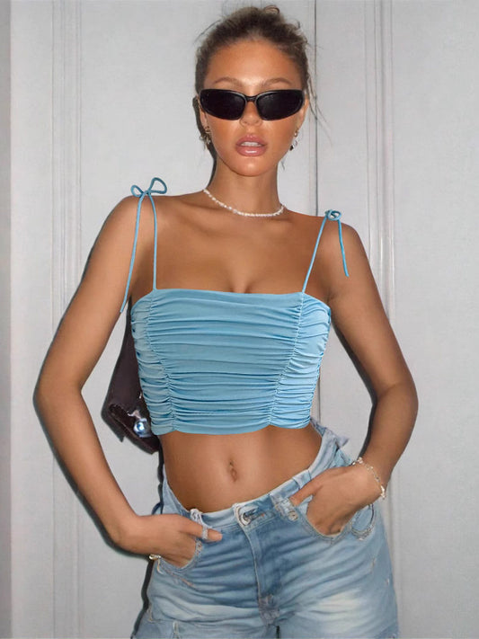 European and American short hot tops camisoles women's 2025 new figure hot girl outfits super spicy and hot summer bandeau bras