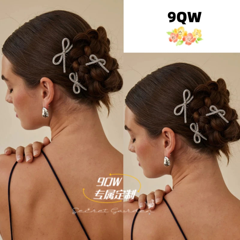 9QW updo style is lightweightless, resin diamond hollow tube hair comb hair accessories are versatile and simple and sweet headdresses